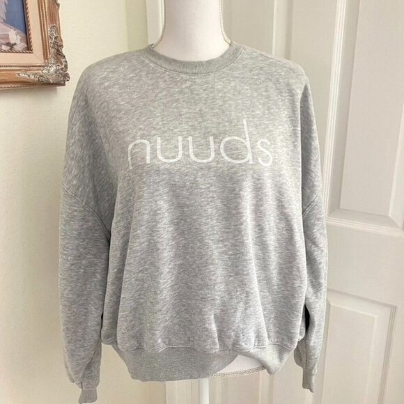 Nuuds 2024 Boston Pop Up Heather Grey Sweatshirt Top Dolman Sleeves Size Large - Picture 1 of 7